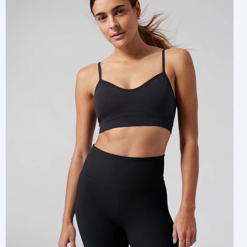 Athleta Black Sports Bra with Adjustable Straps Medium D/DD - Picture 1 of 6